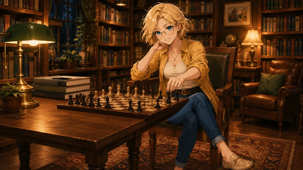 Chess match with Goldie